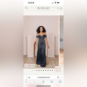 Black Bridesmaid dress - Reverly size 6 - off shoulder dress